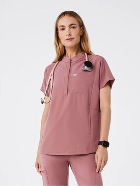 Figs Montex Scrub Top Mauve